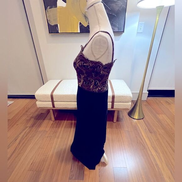 Tootsies boutique Elegant Black and Brown Evening Dress size 2 - Picture 4 of 7